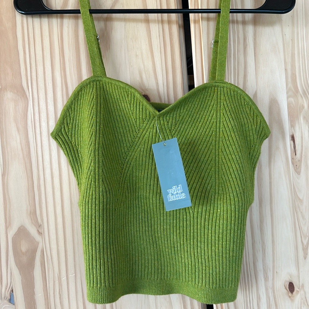 NWT Wild Fable Knit Green Top